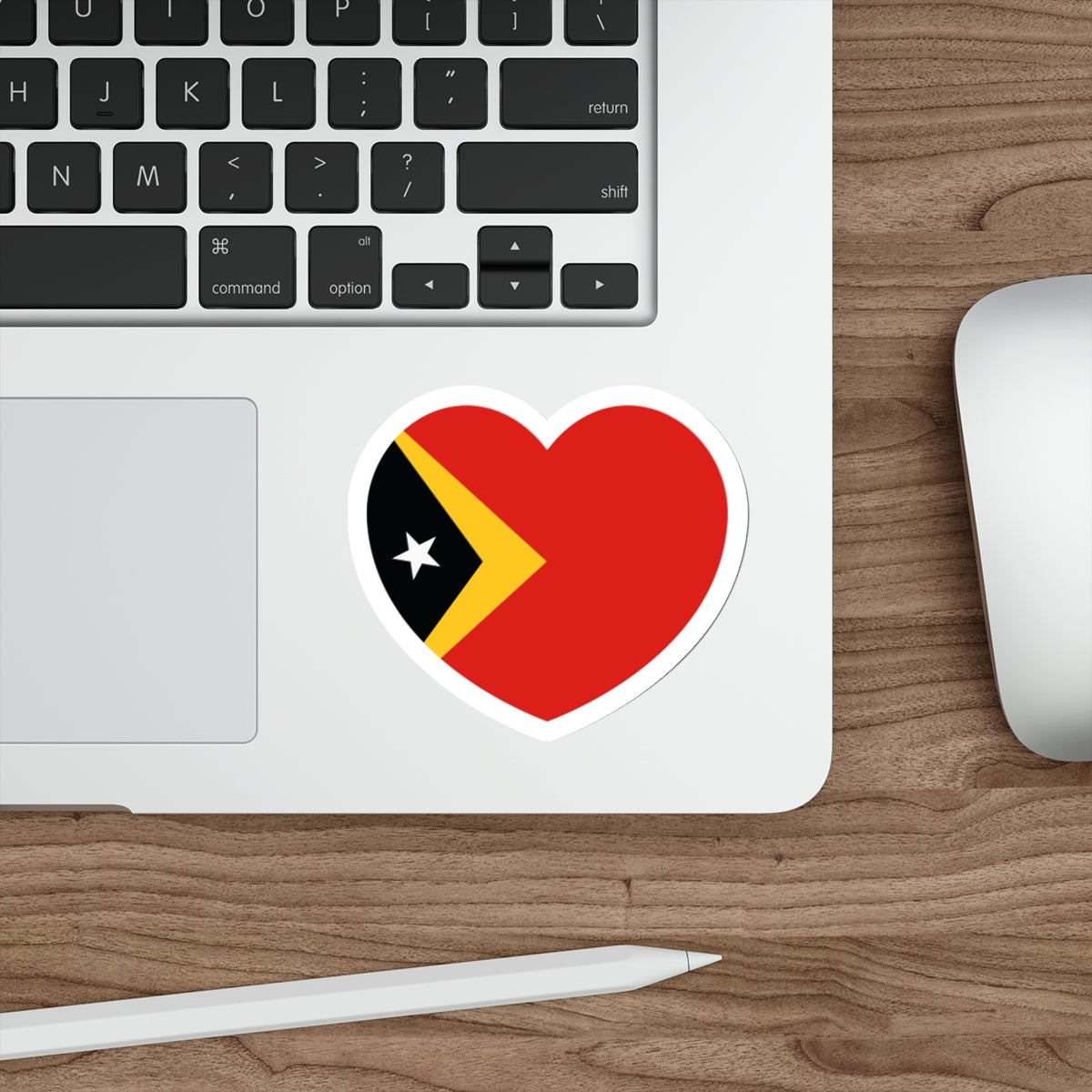 Heart Flag of East Timor - STICKER Vinyl Die-Cut Decal-The Sticker Space