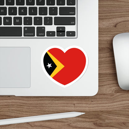 Heart Flag of East Timor - STICKER Vinyl Die-Cut Decal-The Sticker Space