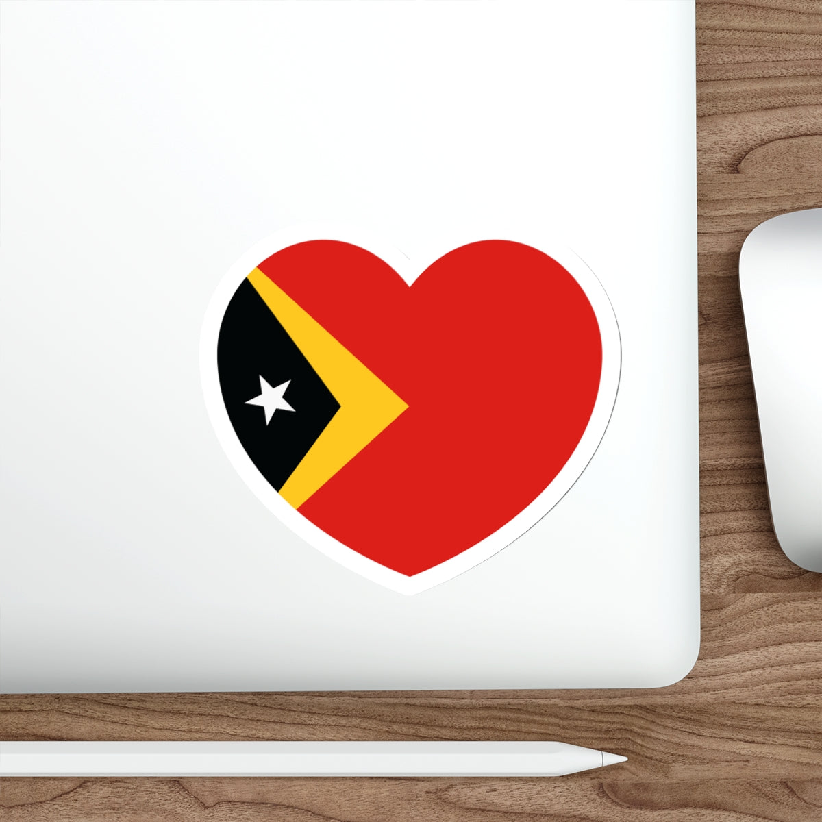 Heart Flag of East Timor - STICKER Vinyl Die-Cut Decal-The Sticker Space