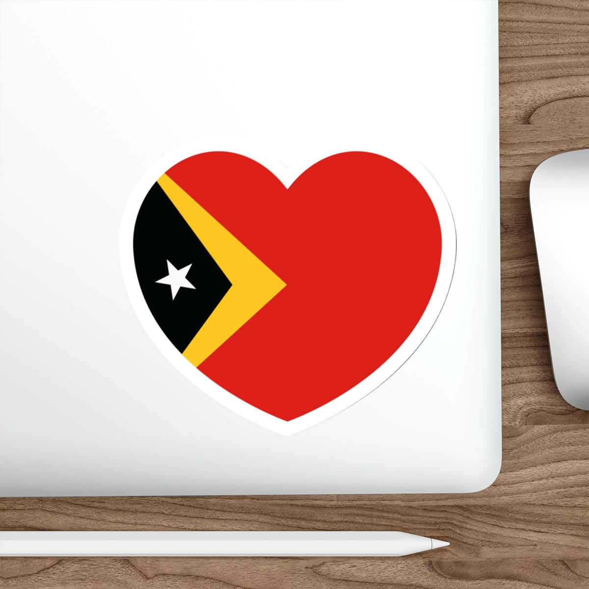 Heart Flag of East Timor - STICKER Vinyl Die-Cut Decal-The Sticker Space