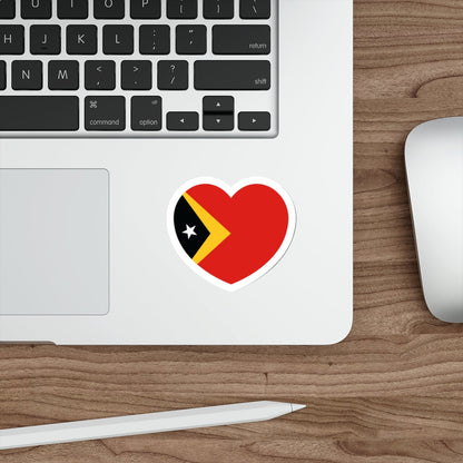 Heart Flag of East Timor - STICKER Vinyl Die-Cut Decal-The Sticker Space