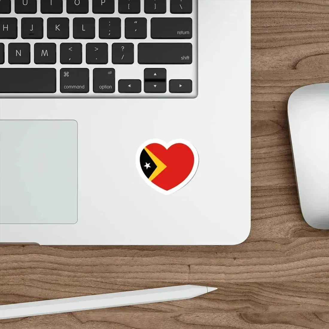 Heart Flag of East Timor - STICKER Vinyl Die-Cut Decal - The Sticker Space