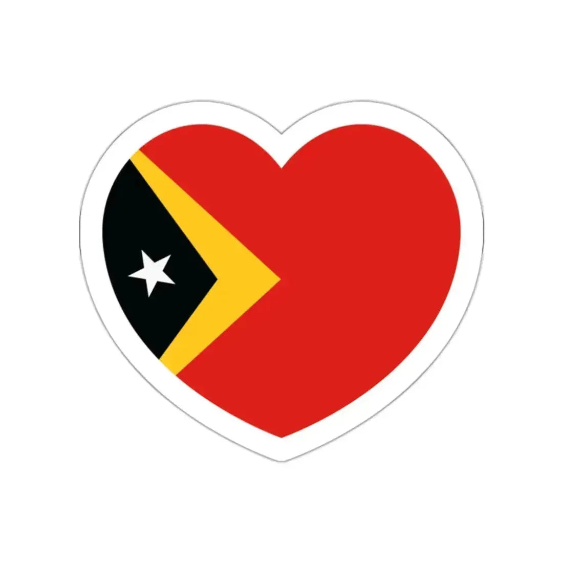 Heart Flag of East Timor - STICKER Vinyl Die-Cut Decal White Die-Cut 2 Inch - The Sticker Space