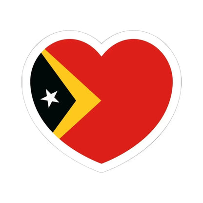 Heart Flag of East Timor - STICKER Vinyl Kiss-Cut Decal 6 Inch White - The Sticker Space