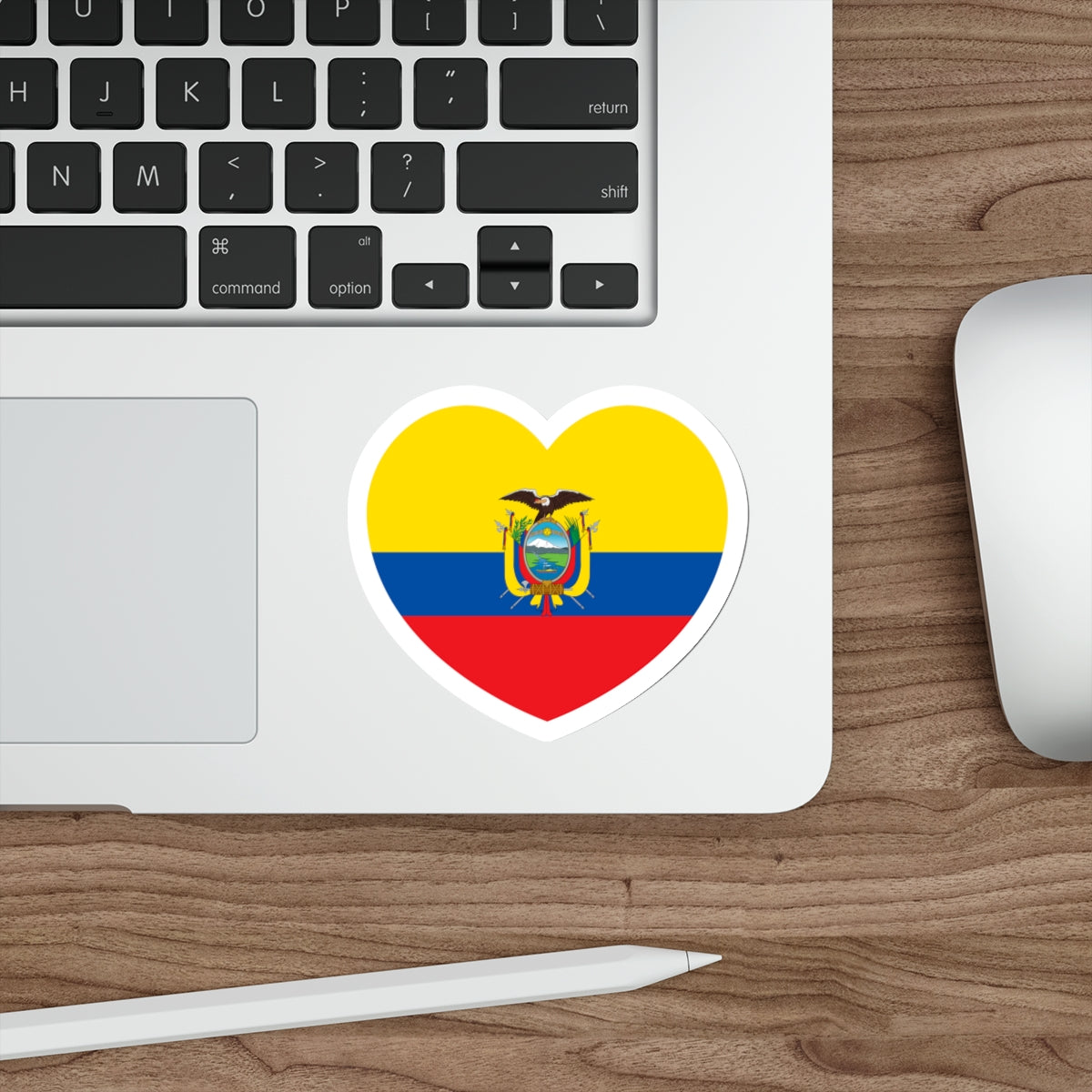 Heart Flag of Ecuador - STICKER Vinyl Die-Cut Decal-The Sticker Space