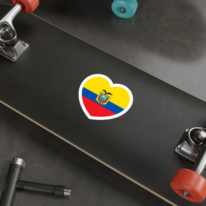 Heart Flag of Ecuador - STICKER Vinyl Die-Cut Decal-The Sticker Space