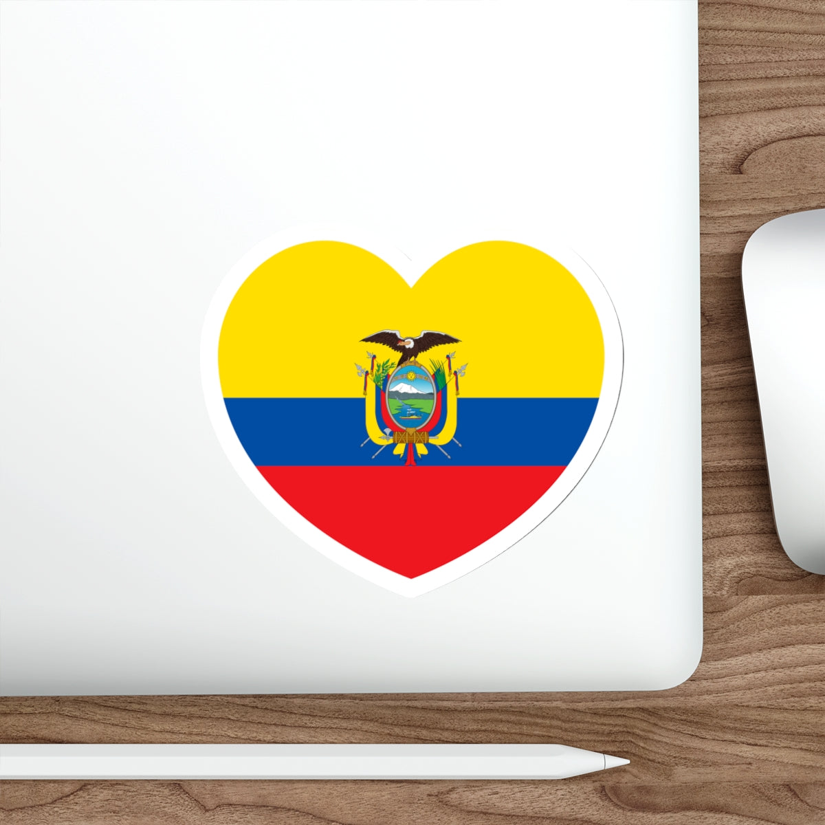 Heart Flag of Ecuador - STICKER Vinyl Die-Cut Decal-The Sticker Space