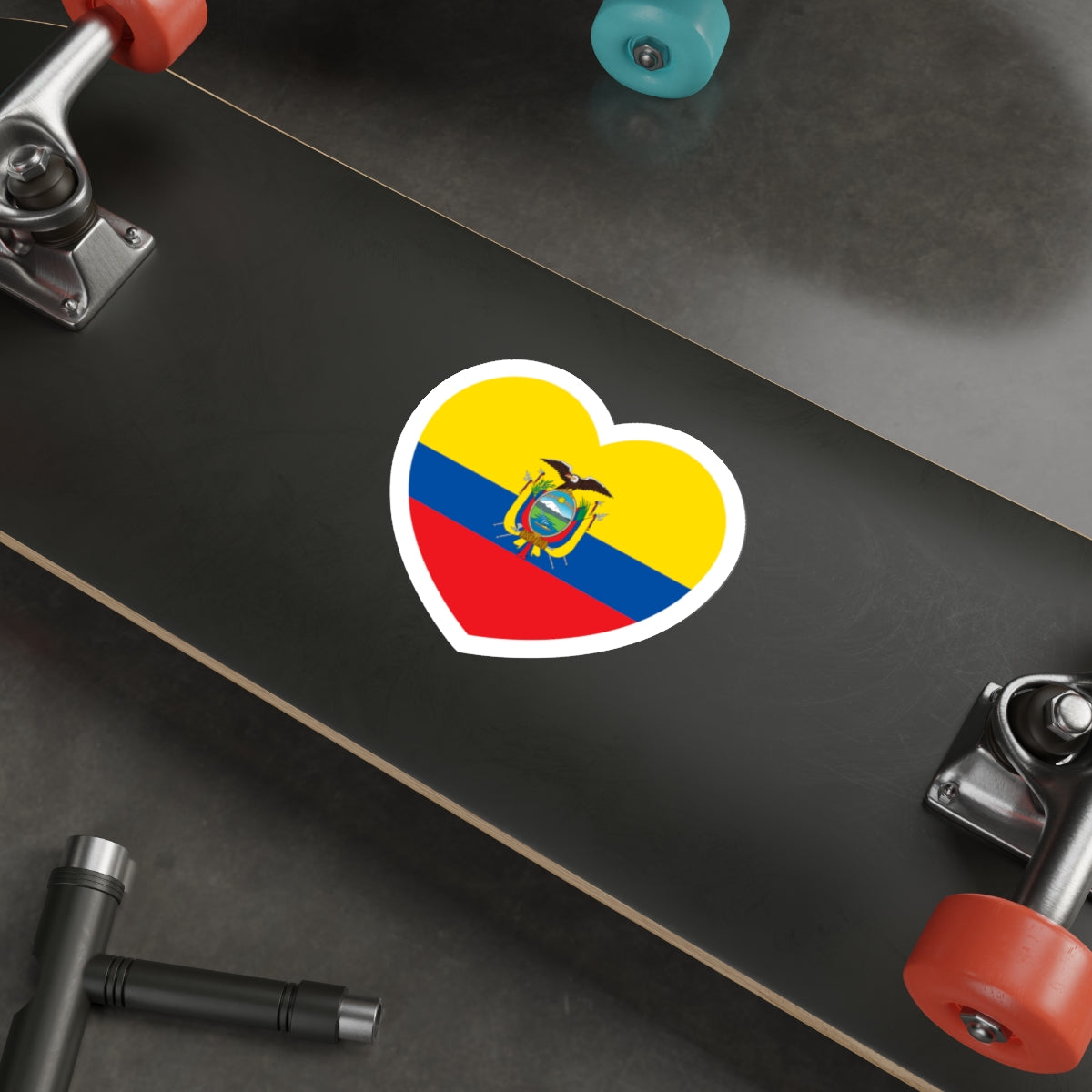 Heart Flag of Ecuador - STICKER Vinyl Die-Cut Decal-The Sticker Space