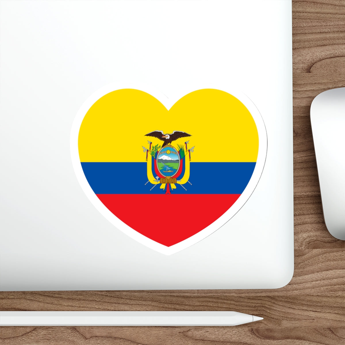 Heart Flag of Ecuador - STICKER Vinyl Die-Cut Decal-The Sticker Space