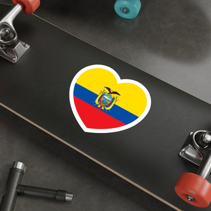 Heart Flag of Ecuador - STICKER Vinyl Die-Cut Decal-The Sticker Space