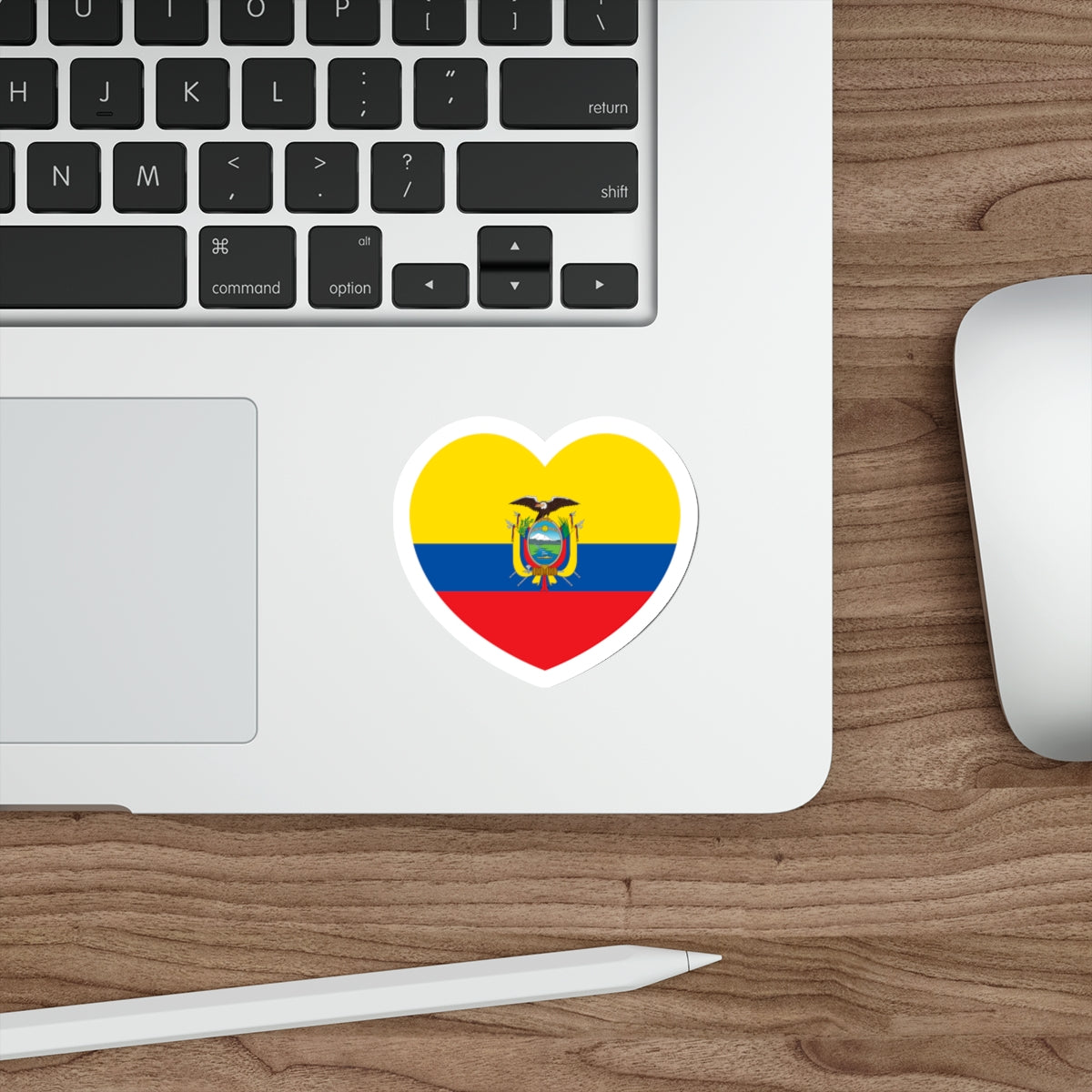 Heart Flag of Ecuador - STICKER Vinyl Die-Cut Decal-The Sticker Space