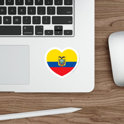 Heart Flag of Ecuador - STICKER Vinyl Die-Cut Decal-The Sticker Space