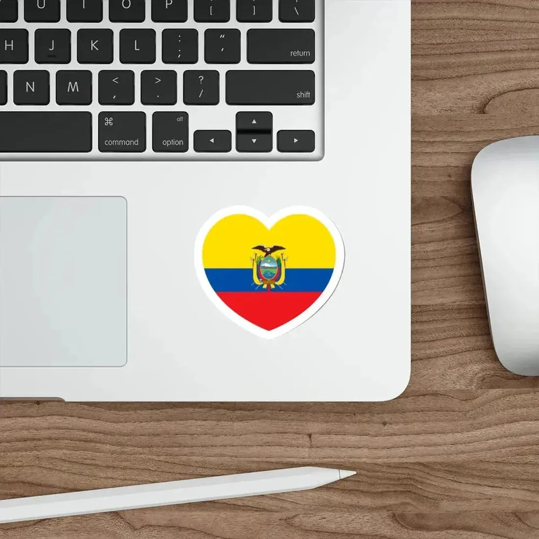 Heart Flag of Ecuador - STICKER Vinyl Die-Cut Decal - The Sticker Space