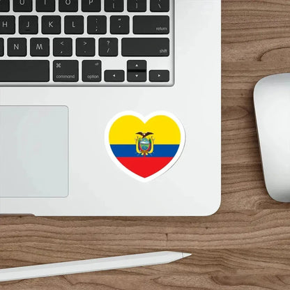 Heart Flag of Ecuador - STICKER Vinyl Die-Cut Decal - The Sticker Space