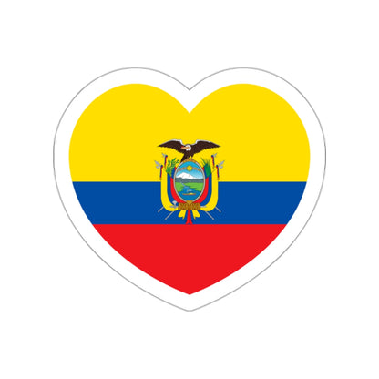 Heart Flag of Ecuador - STICKER Vinyl Die-Cut Decal-White-The Sticker Space