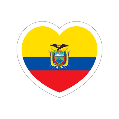 Heart Flag of Ecuador - STICKER Vinyl Die-Cut Decal-White-The Sticker Space