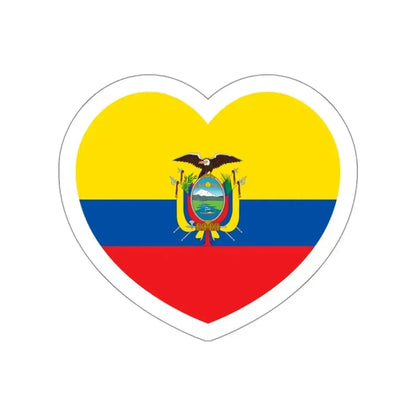 Heart Flag of Ecuador - STICKER Vinyl Die-Cut Decal White Die-Cut 3 Inch - The Sticker Space