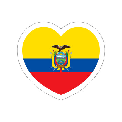 Heart Flag of Ecuador - STICKER Vinyl Die-Cut Decal-White-The Sticker Space