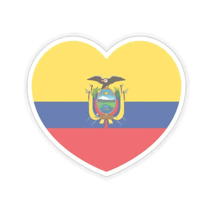 Heart Flag of Ecuador - STICKER Vinyl Kiss-Cut Decal 2 Inch Transparent - The Sticker Space