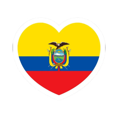 Heart Flag of Ecuador - STICKER Vinyl Kiss-Cut Decal 2 Inch White - The Sticker Space