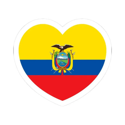 Heart Flag of Ecuador - STICKER Vinyl Kiss-Cut Decal 3 Inch White - The Sticker Space
