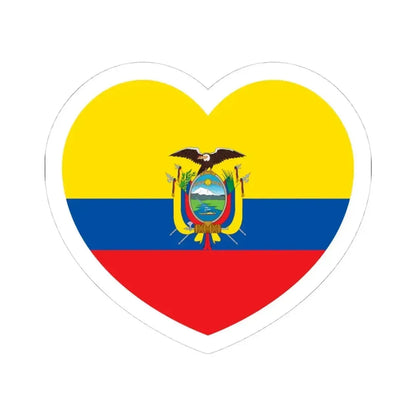Heart Flag of Ecuador - STICKER Vinyl Kiss-Cut Decal 4 Inch White - The Sticker Space