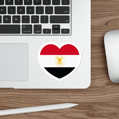 Heart Flag of Egypt 1972-1984 - STICKER Vinyl Die-Cut Decal-The Sticker Space