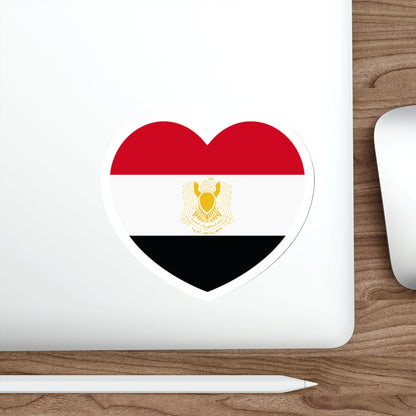 Heart Flag of Egypt 1972-1984 - STICKER Vinyl Die-Cut Decal-The Sticker Space