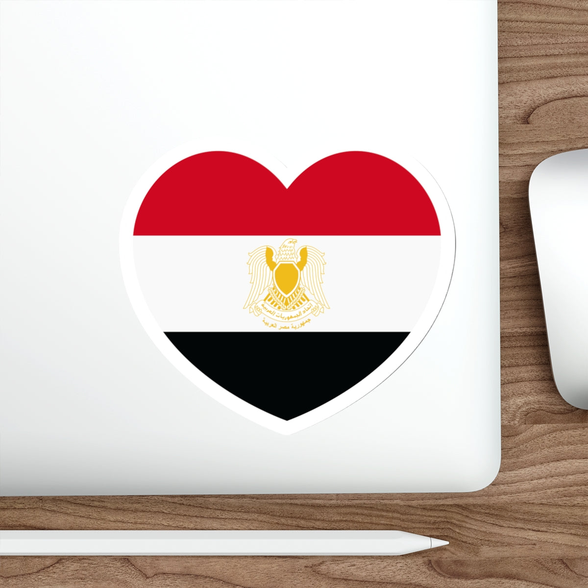 Heart Flag of Egypt 1972-1984 - STICKER Vinyl Die-Cut Decal-The Sticker Space