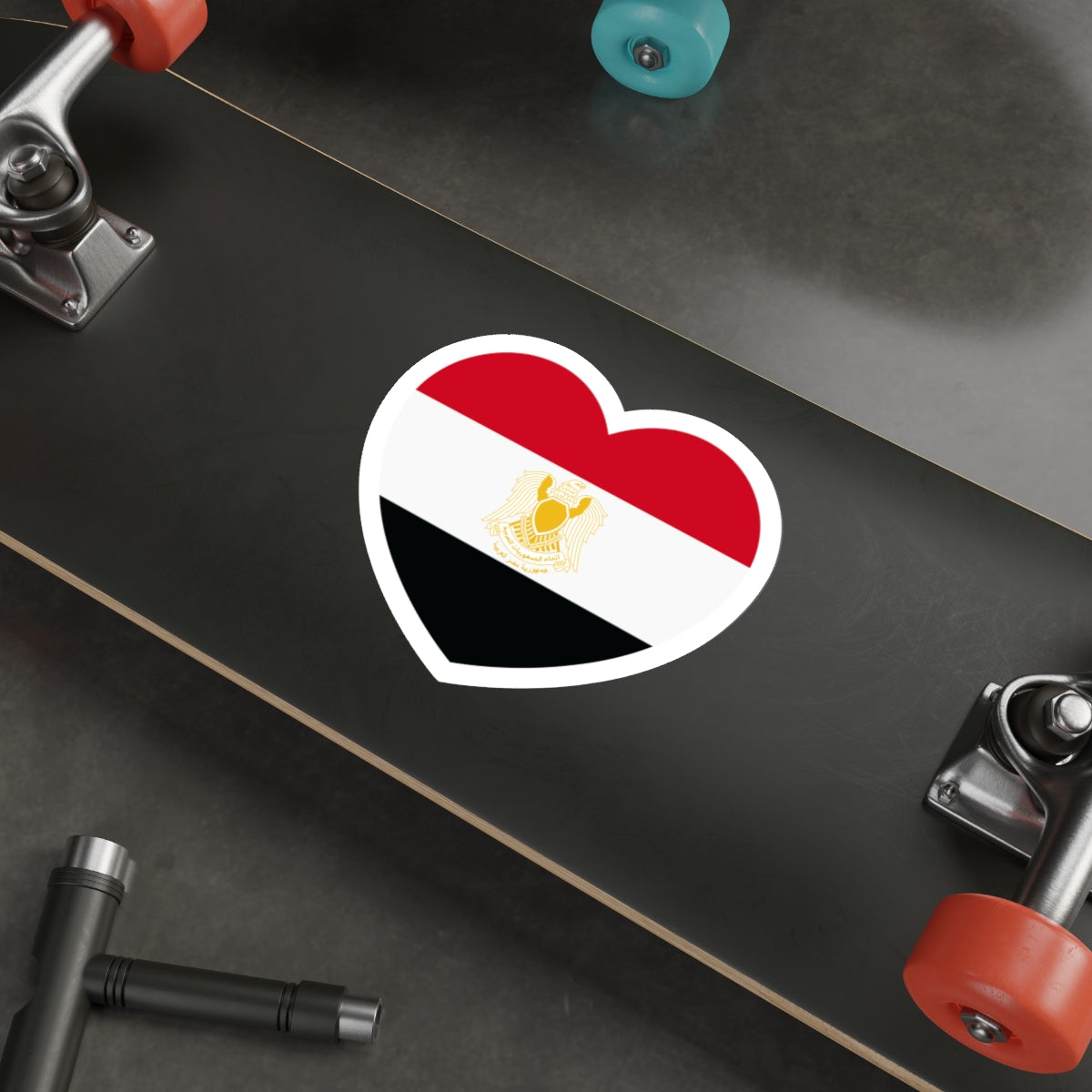 Heart Flag of Egypt 1972-1984 - STICKER Vinyl Die-Cut Decal-The Sticker Space