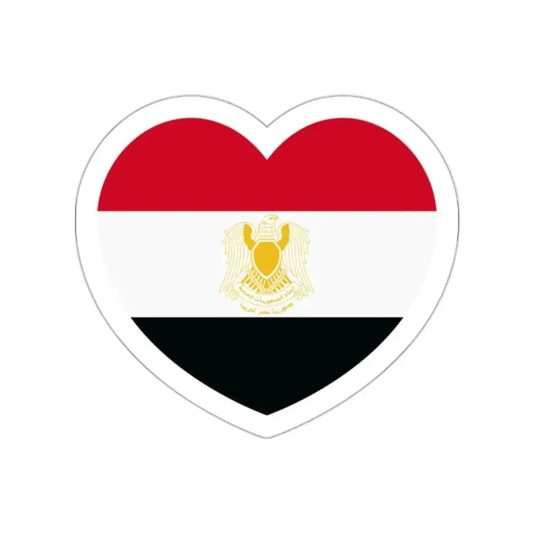 Heart Flag of Egypt 1972-1984 - STICKER Vinyl Die-Cut Decal White Die-Cut 2 Inch - The Sticker Space