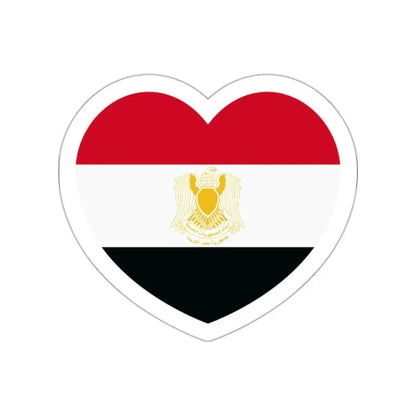 Heart Flag of Egypt 1972-1984 - STICKER Vinyl Die-Cut Decal White Die-Cut 2 Inch - The Sticker Space