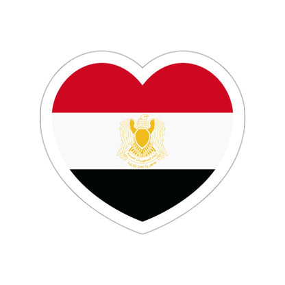 Heart Flag of Egypt 1972-1984 - STICKER Vinyl Die-Cut Decal-White-The Sticker Space