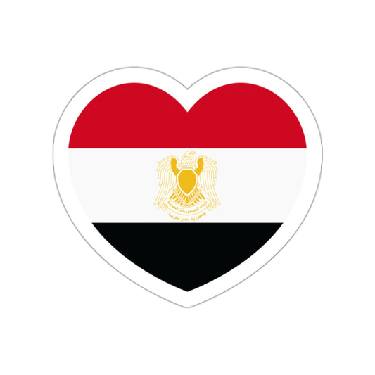 Heart Flag of Egypt 1972-1984 - STICKER Vinyl Die-Cut Decal-White-The Sticker Space