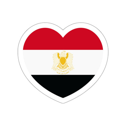 Heart Flag of Egypt 1972-1984 - STICKER Vinyl Die-Cut Decal-White-The Sticker Space