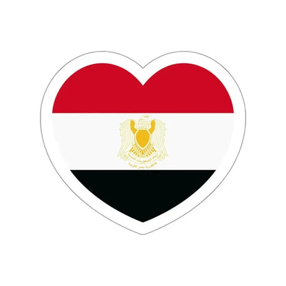 Heart Flag of Egypt 1972-1984 - STICKER Vinyl Die-Cut Decal White Die-Cut 3 Inch - The Sticker Space