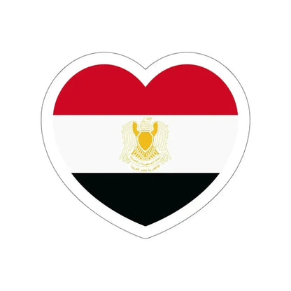 Heart Flag of Egypt 1972-1984 - STICKER Vinyl Die-Cut Decal White Die-Cut 4 Inch - The Sticker Space