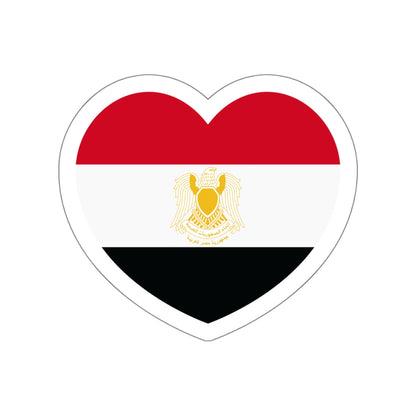 Heart Flag of Egypt 1972-1984 - STICKER Vinyl Die-Cut Decal-White-The Sticker Space