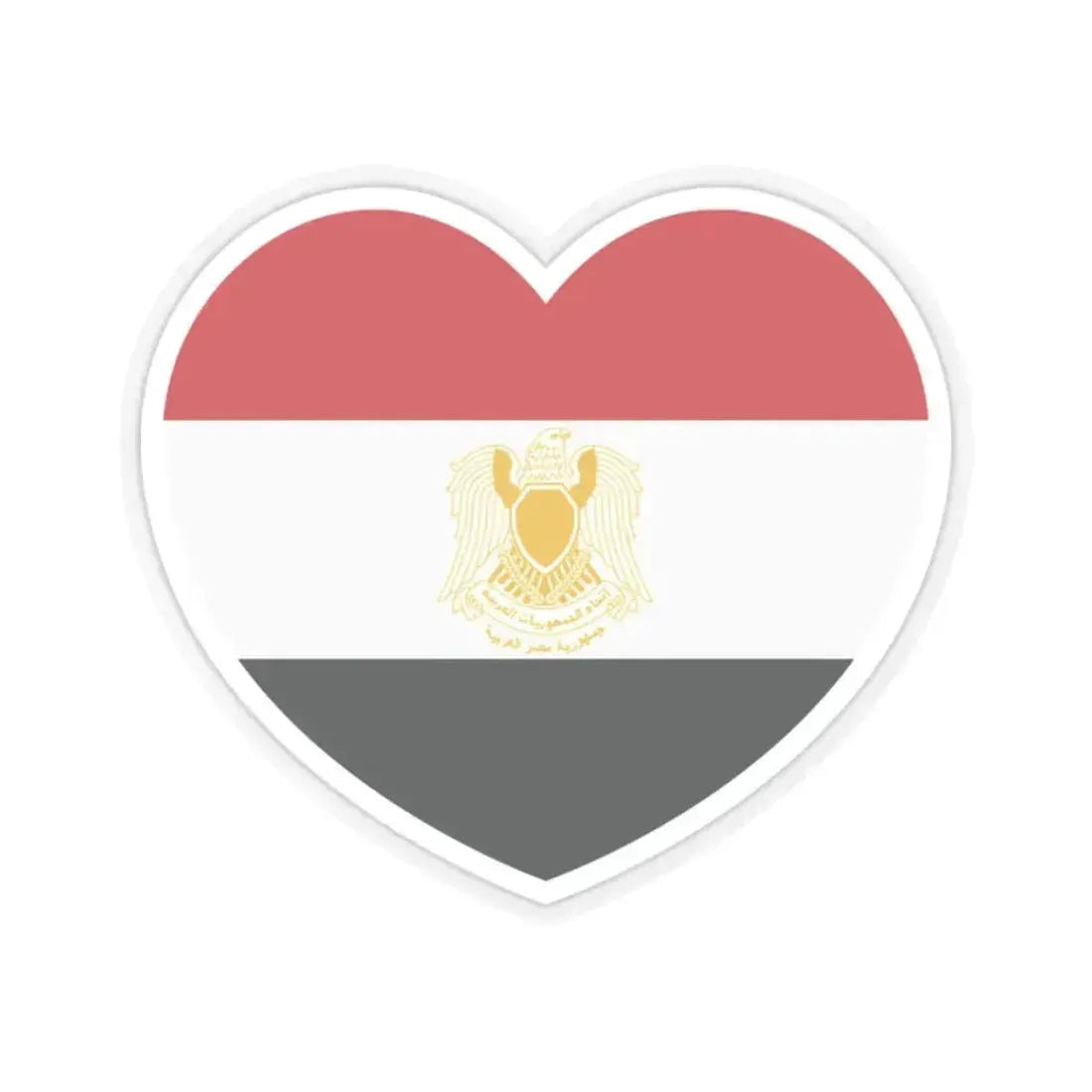 Heart Flag of Egypt 1972-1984 - STICKER Vinyl Kiss-Cut Decal 2 Inch Transparent - The Sticker Space