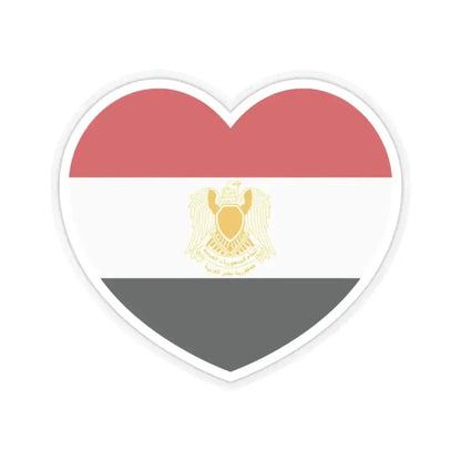 Heart Flag of Egypt 1972-1984 - STICKER Vinyl Kiss-Cut Decal 2 Inch Transparent - The Sticker Space