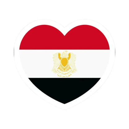Heart Flag of Egypt 1972-1984 - STICKER Vinyl Kiss-Cut Decal 2 Inch White - The Sticker Space