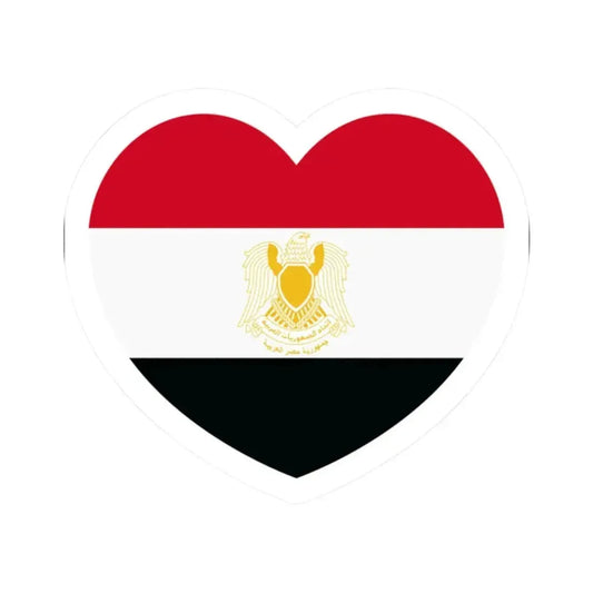 Heart Flag of Egypt 1972-1984 - STICKER Vinyl Kiss-Cut Decal 2 Inch White - The Sticker Space