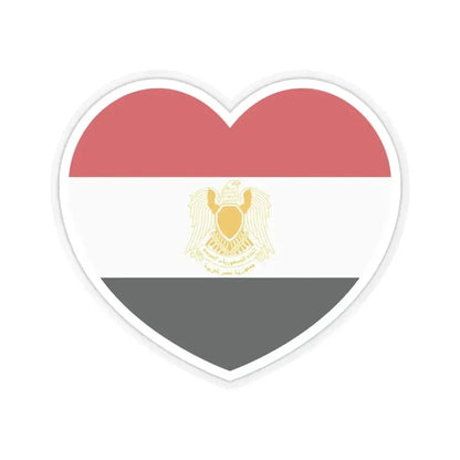 Heart Flag of Egypt 1972-1984 - STICKER Vinyl Kiss-Cut Decal 3 Inch Transparent - The Sticker Space