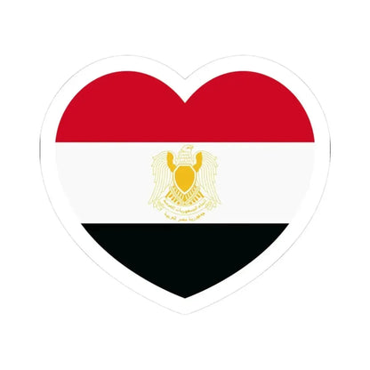 Heart Flag of Egypt 1972-1984 - STICKER Vinyl Kiss-Cut Decal 3 Inch White - The Sticker Space