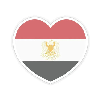 Heart Flag of Egypt 1972-1984 - STICKER Vinyl Kiss-Cut Decal 4 Inch Transparent - The Sticker Space