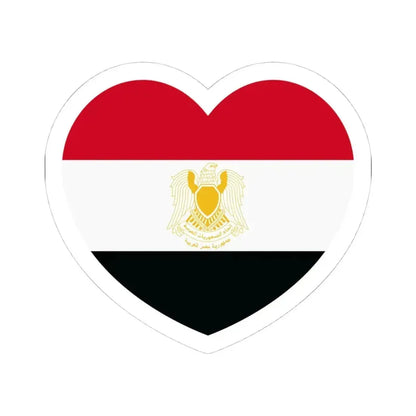 Heart Flag of Egypt 1972-1984 - STICKER Vinyl Kiss-Cut Decal 4 Inch White - The Sticker Space