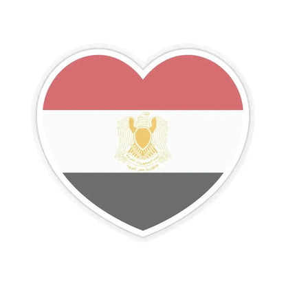 Heart Flag of Egypt 1972-1984 - STICKER Vinyl Kiss-Cut Decal 6 Inch Transparent - The Sticker Space