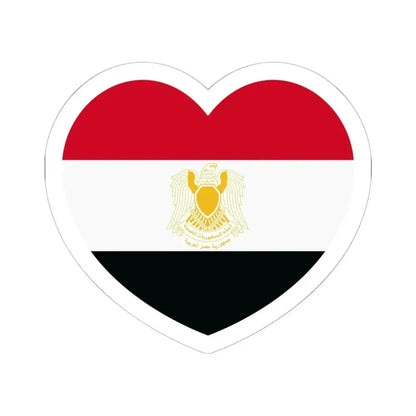 Heart Flag of Egypt 1972-1984 - STICKER Vinyl Kiss-Cut Decal 6 Inch White - The Sticker Space