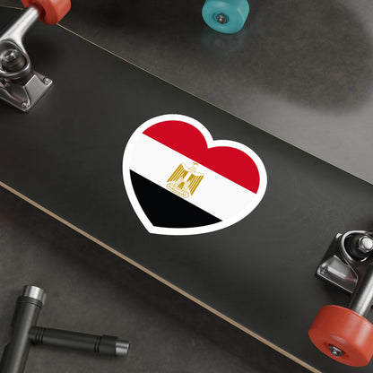 Heart Flag of Egypt - STICKER Vinyl Die-Cut Decal-The Sticker Space