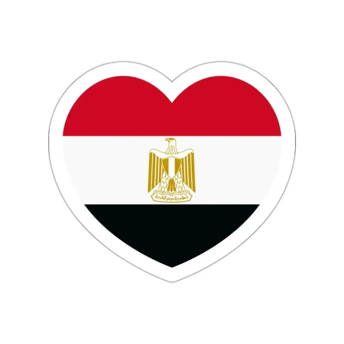 Heart Flag of Egypt - STICKER Vinyl Die-Cut Decal White Die-Cut 2 Inch - The Sticker Space